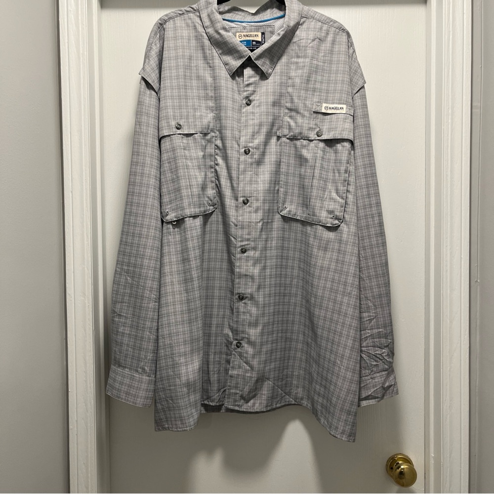 Magellan Outdoors Mens 4X Shirt Fish Gear, Relaxed Fit, Long Sleeve, Vented NEW